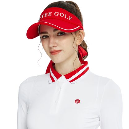 BLKTEE女可拆蝴蝶結中空帽(紅)