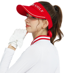 女可拆蝴蝶結中空帽(紅)