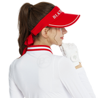 BLKTEE女可拆蝴蝶結中空帽(紅)