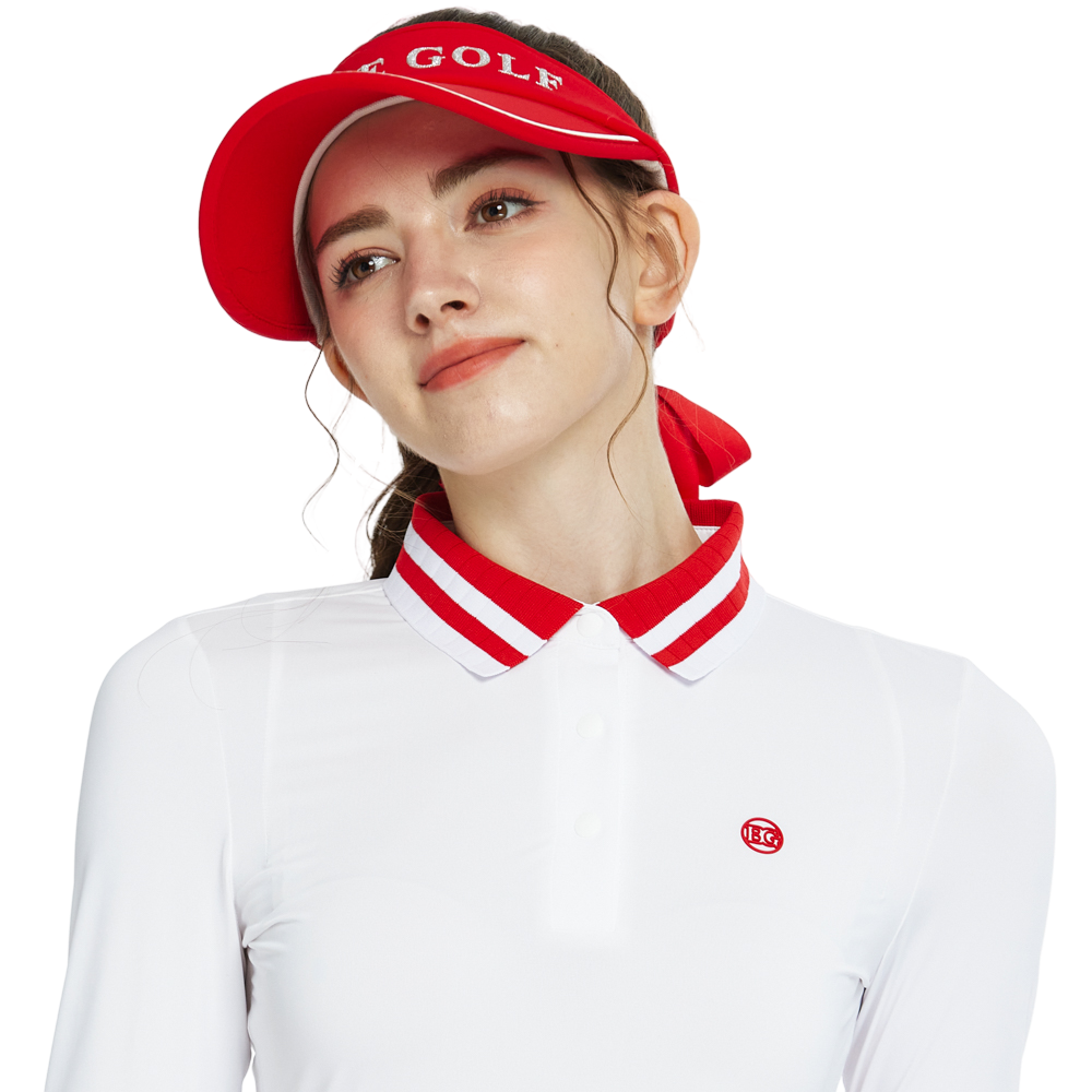 BLKTEE女可拆蝴蝶結中空帽(紅)