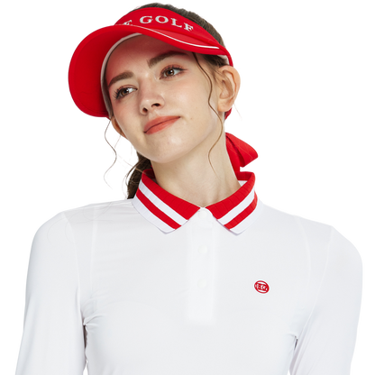 BLKTEE女可拆蝴蝶結中空帽(紅)