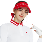 女可拆蝴蝶結中空帽(紅)