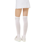 BLKTEE女磨毛膝上長筒襪(白)