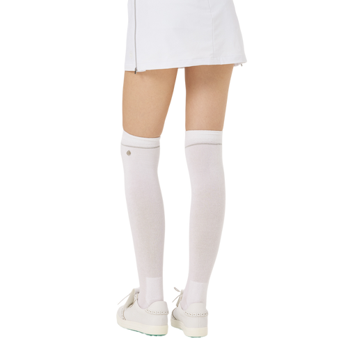 BLKTEE女磨毛膝上長筒襪(白)