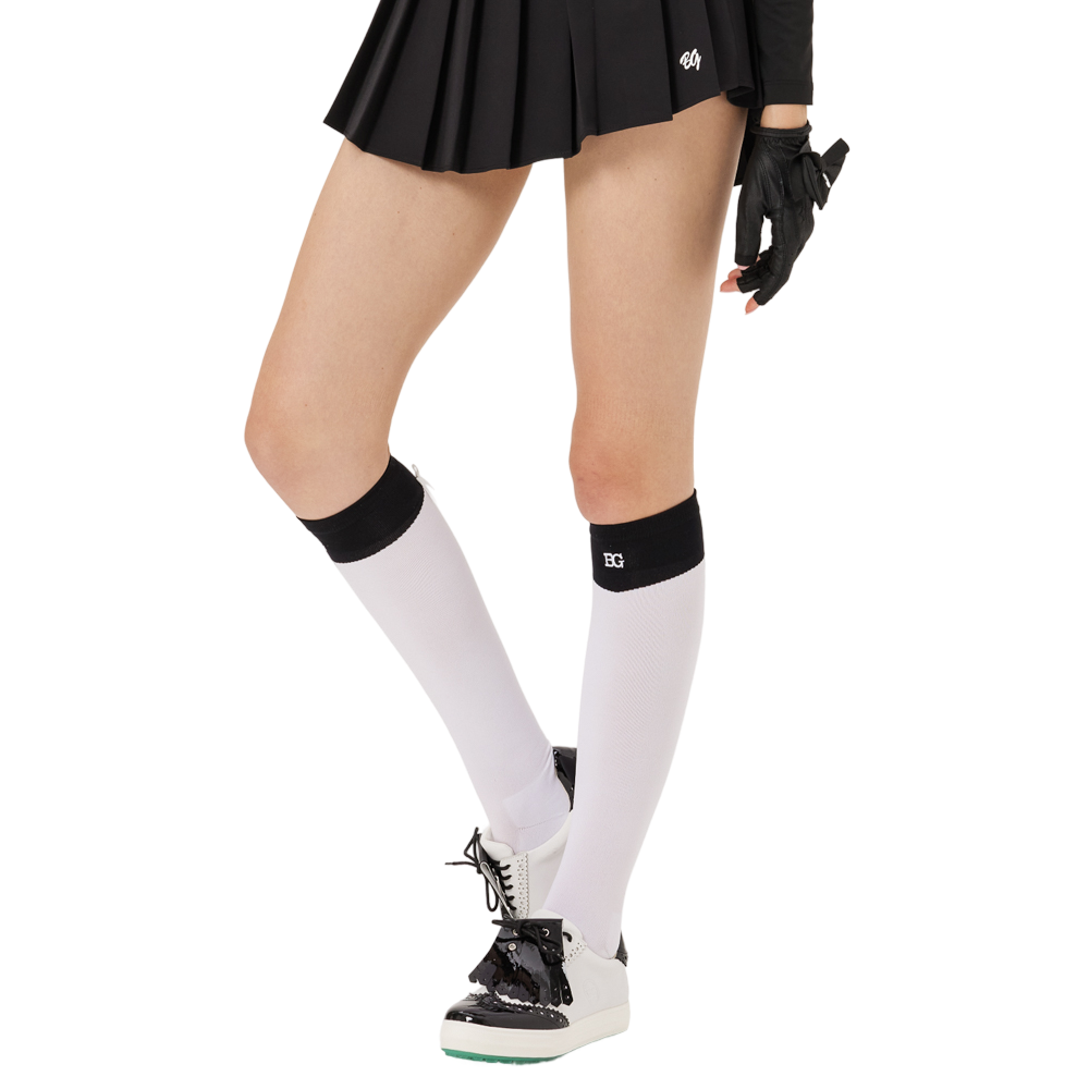 BLKTEE女及膝長筒襪(白)