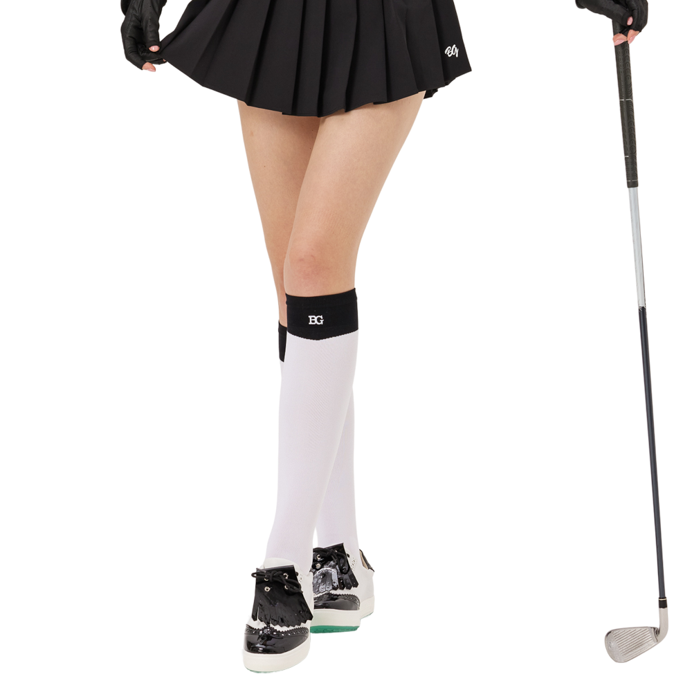 BLKTEE女及膝長筒襪(白)