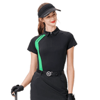 BLKTEE女拉鏈領短袖(黑色)
