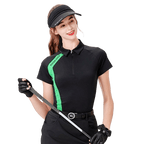 BLKTEE女拉鏈領短袖(黑色)