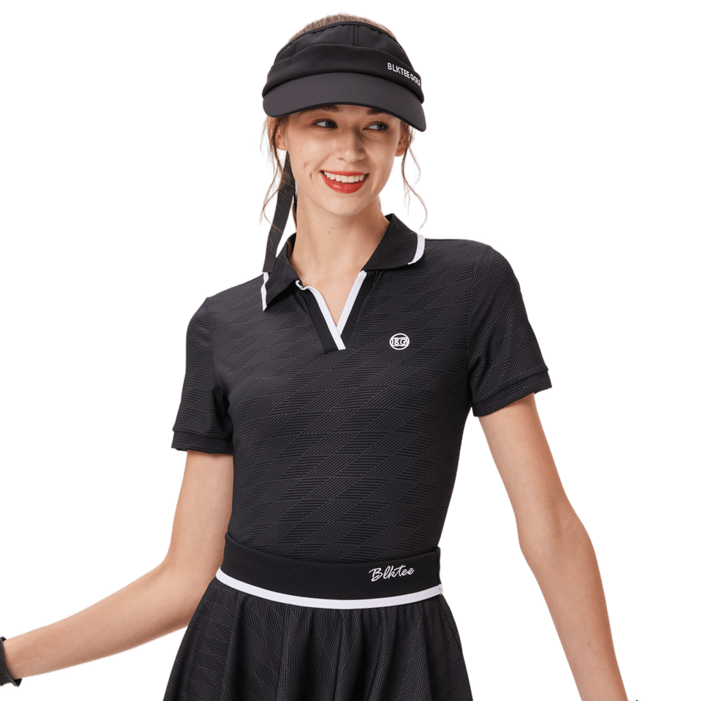 BLKTEE女V領短袖(黑色)