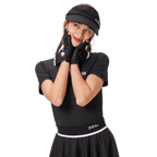 BLKTEE女V領短袖(黑色)