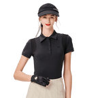 女絲光透氣短袖(黑色)