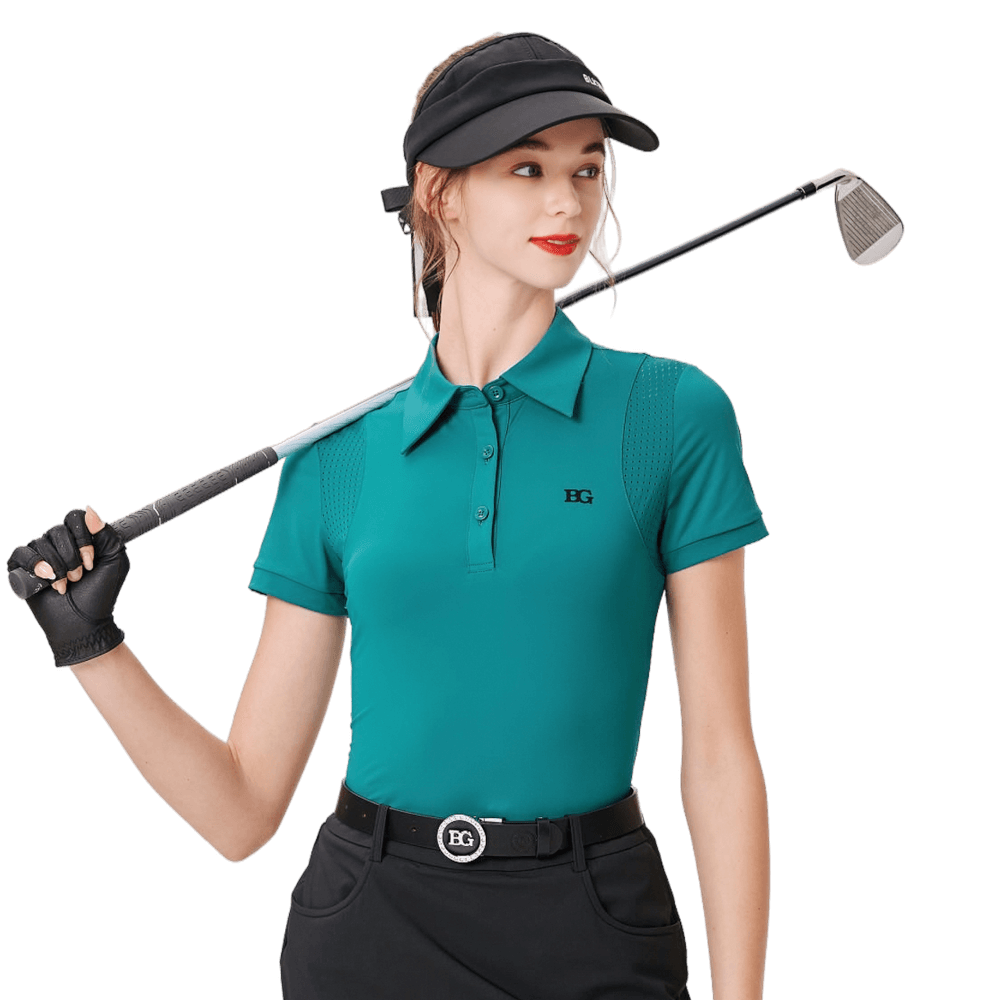 BLKTEE女絲光透氣短袖(墨綠)