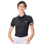 BLKTEE Women's Lapel Ice Short Sleeve (Black) 