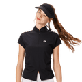 BLKTEE女對開襟造型短袖(黑色)