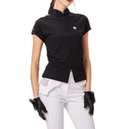 BLKTEE女對開襟造型短袖(黑色)