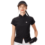 BLKTEE女對開襟造型短袖(黑色)