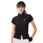 BLKTEE女對開襟造型短袖(黑色)