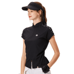 BLKTEE女對開襟造型短袖(黑色)