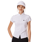 BLKTEE女對開襟造型短袖(白色)