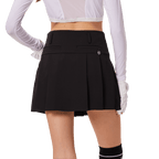 BLKTEE高腰百褶短裙(黑色)