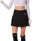 BLKTEE高腰百褶短裙(黑色)
