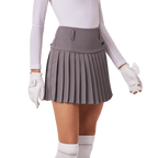 BLKTEE高腰百褶短裙(灰色)