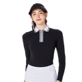 BLKTEE女拉鍊領學院風高爾夫長袖(黑色)