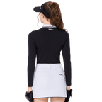 BLKTEE女拉鍊領學院風高爾夫長袖(黑色)