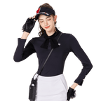 BLKTEE女領結小香風高爾夫長袖(黑色)