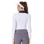 BLKTEE女領結小香風高爾夫長袖(白色)