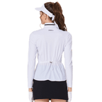 BLKTEE女立領翻領兩用高爾夫長袖(白色)