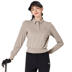 BLKTEE女精品收腰高爾夫長袖(杏色)
