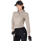 BLKTEE女精品收腰高爾夫長袖(杏色)