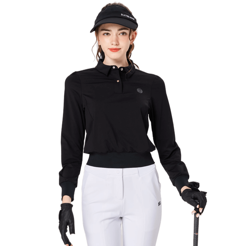 Baju Golf Lengan Panjang Premium Fit Slim Fit Wanita BLKTEE (Hitam)
