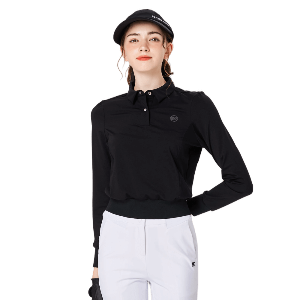 Baju Golf Lengan Panjang Premium Fit Slim Fit Wanita BLKTEE (Hitam)