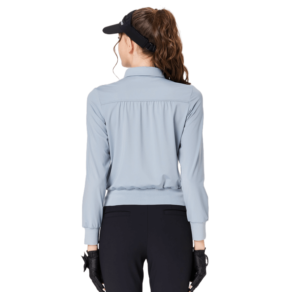 BLKTEE女精品收腰高爾夫長袖(霧霾藍)
