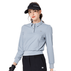 BLKTEE女精品收腰高爾夫長袖(霧霾藍)