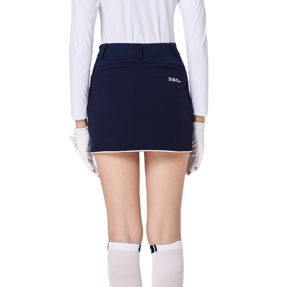 BLKTEE女高爾夫撞色短裙(寶藍)