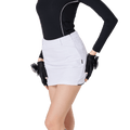 BLKTEE女高爾夫撞色短裙(白色)