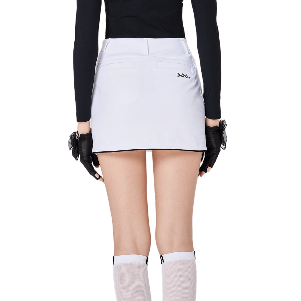 Skirt mini golf berwarna blok wanita (putih)