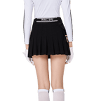 BLKTEE女高爾夫側口袋毛料短裙(黑色)