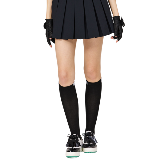 BLKTEE女輕薄及膝長筒襪(黑)