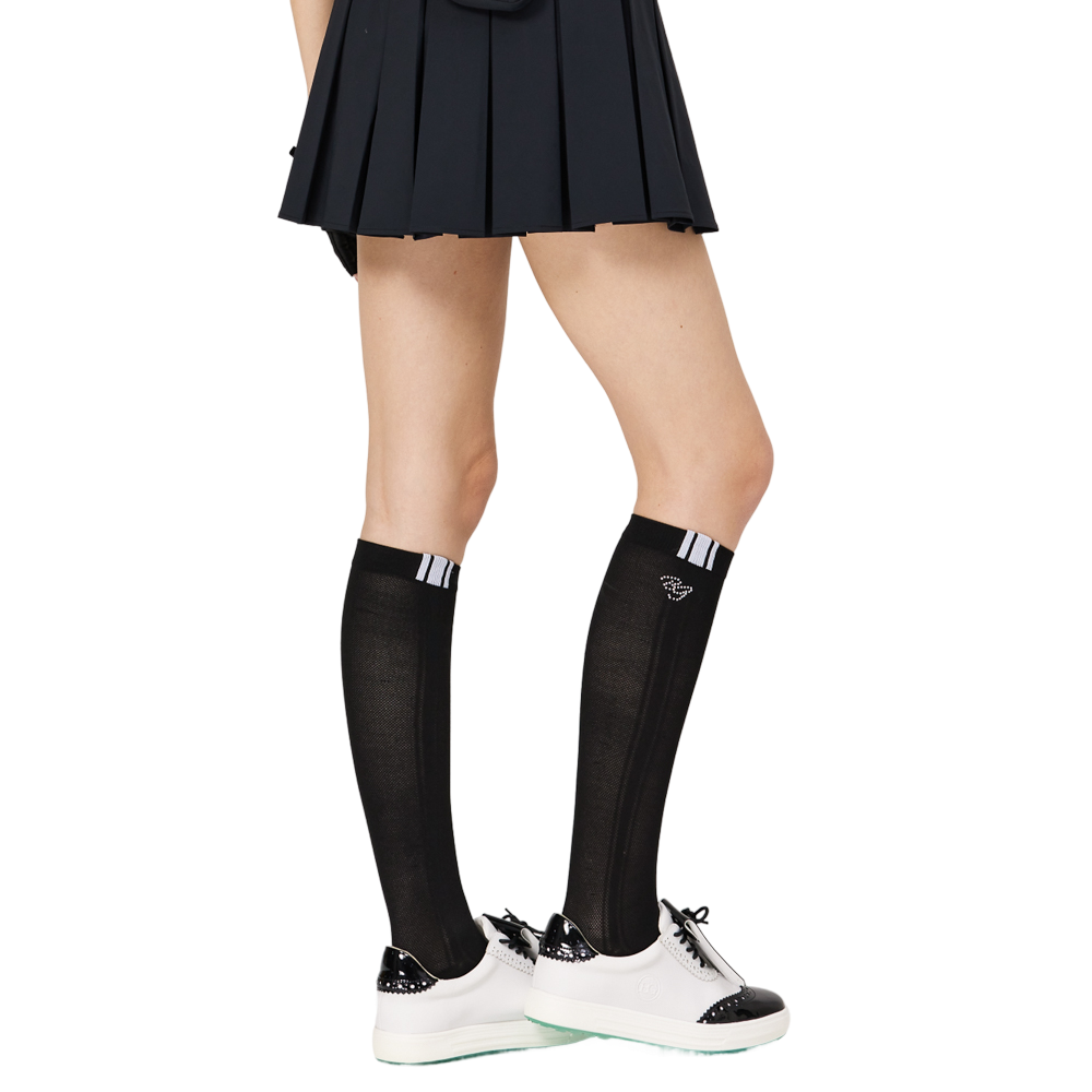 BLKTEE女輕薄及膝長筒襪(黑)