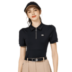 Baju Lengan Pendek Kolar Berzip BLKTEE untuk Wanita (Hitam)