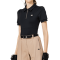 Baju Lengan Pendek Kolar Berzip BLKTEE untuk Wanita (Hitam)