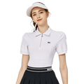BLKTEE拉鍊翻領女短袖上衣(白色)