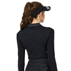 BLKTEE涼感小立領冰絲防曬連袖女上衣(黑色)