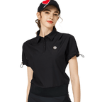 BLKTEE休閑長版寬鬆女短袖上衣(黑色)