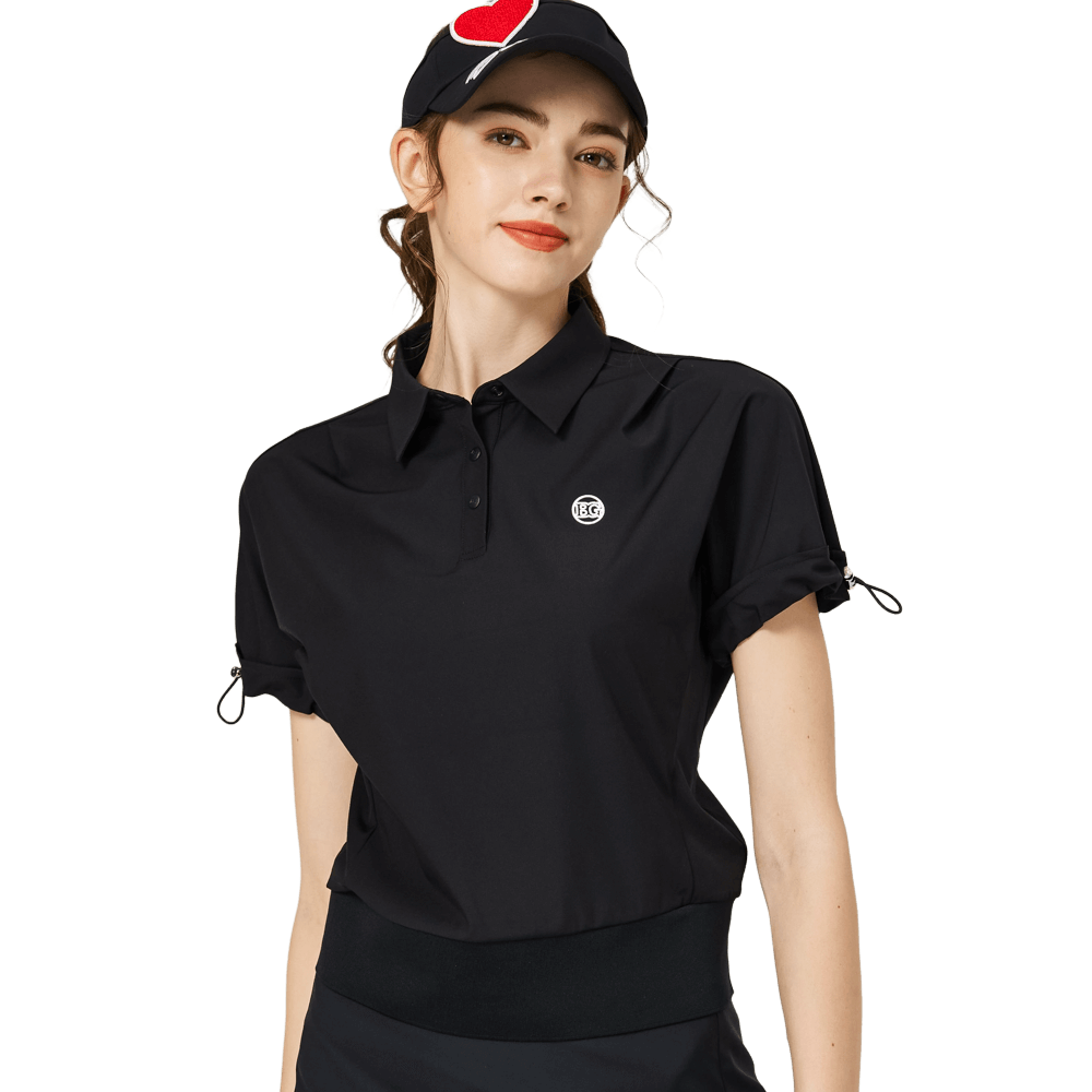 BLKTEE休閑長版寬鬆女短袖上衣(黑色)