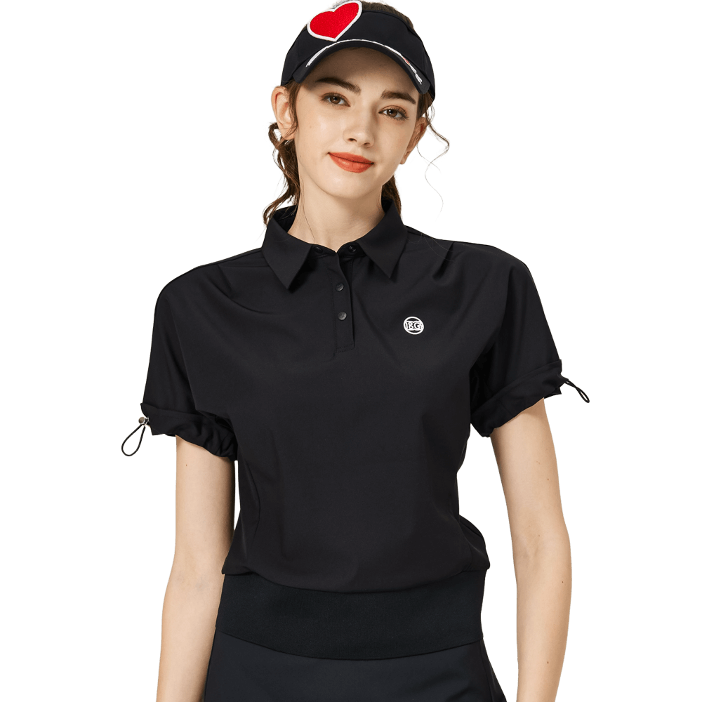 BLKTEE休閑長版寬鬆女短袖上衣(黑色)